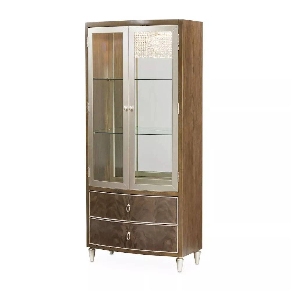 Michael Amini Villa Cherie Display Cabinet - Hazelnut