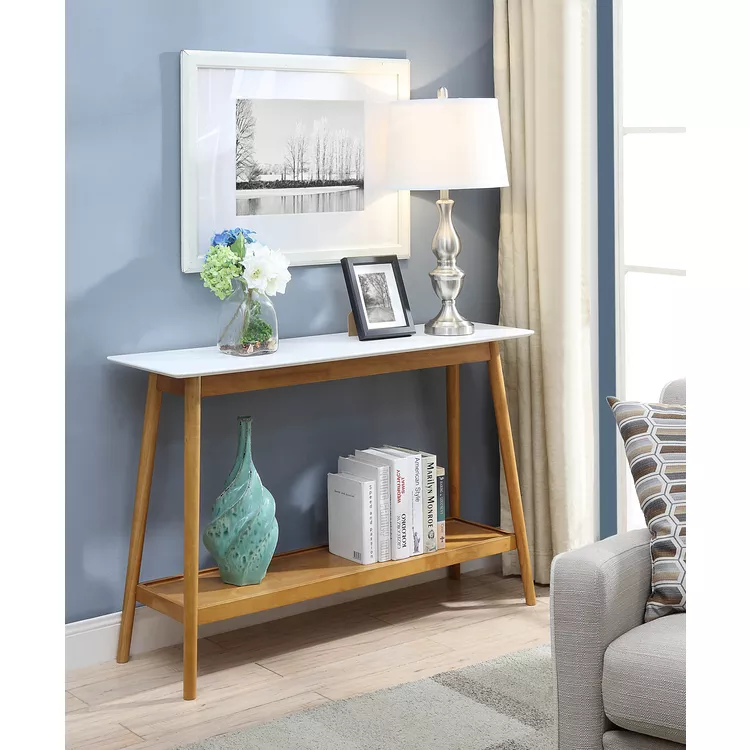 Mid Century High Gloss Console Table - Convenience Concepts