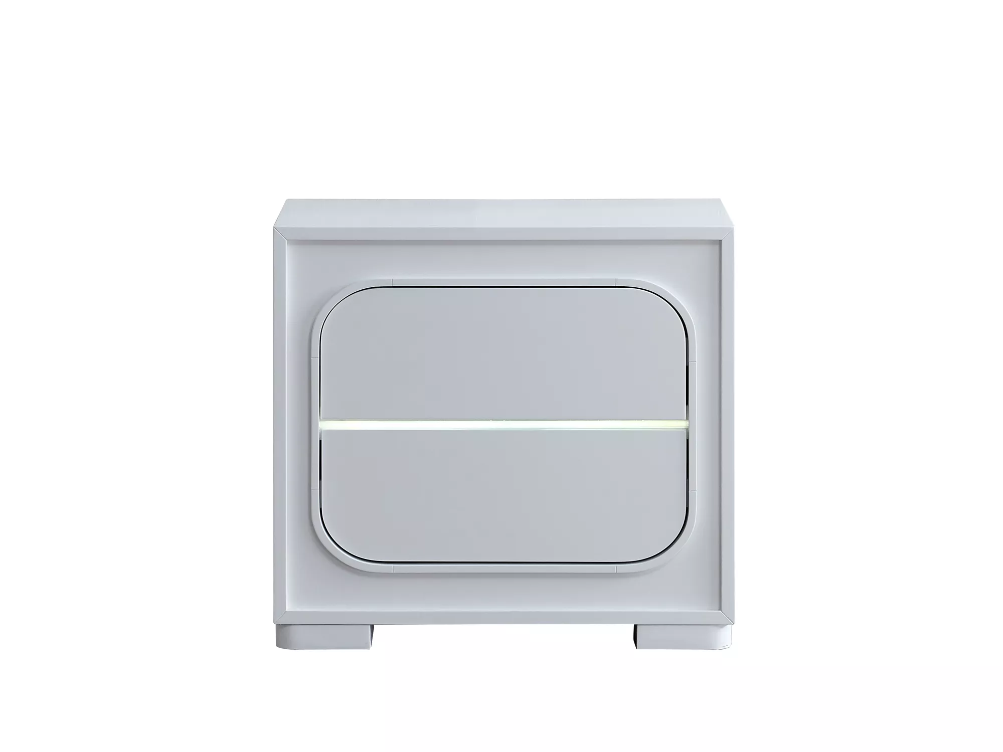 Milan White 2-Drawer 28 in. W Nightstand