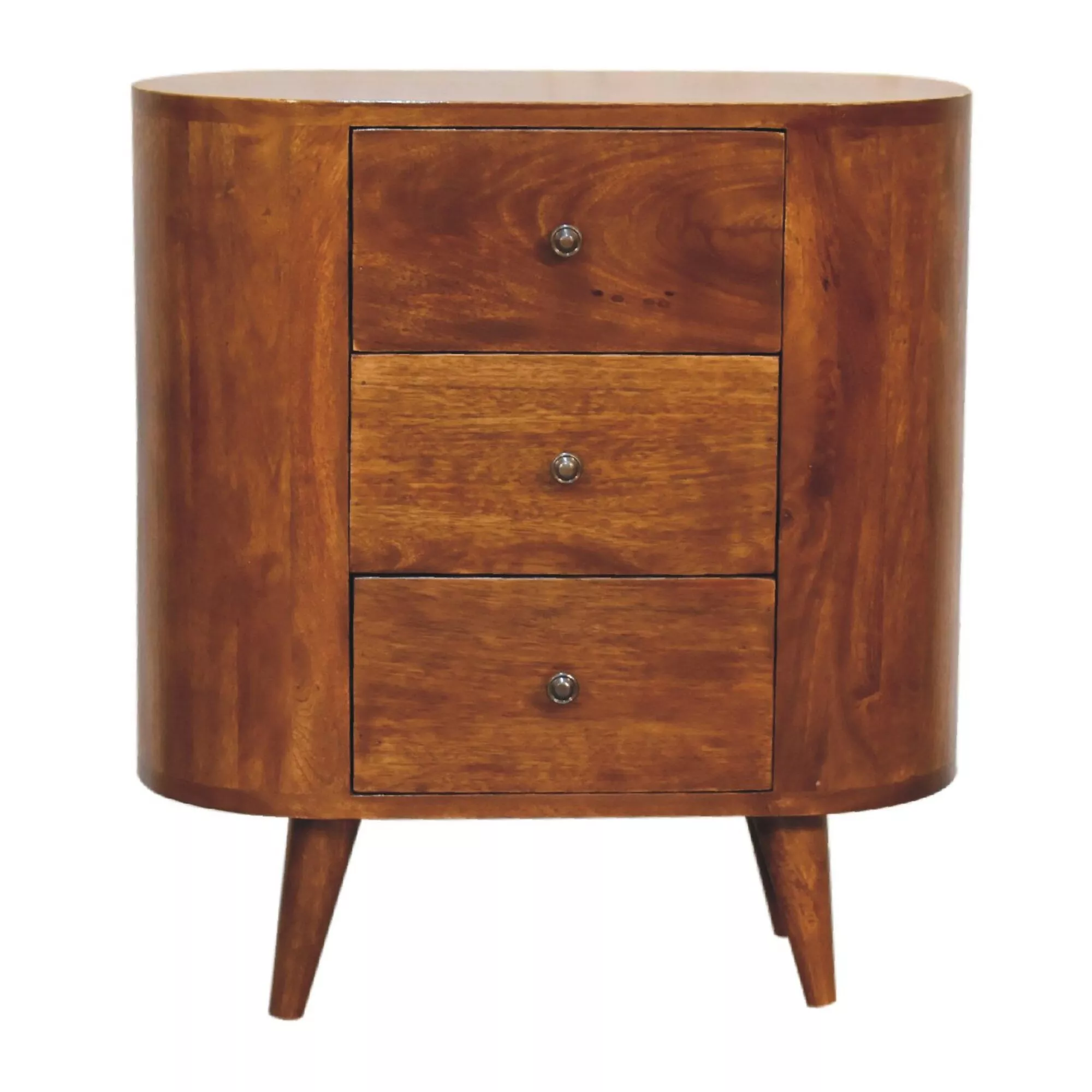 Mini Chestnut3 Drawer Solid Wood Cabinet