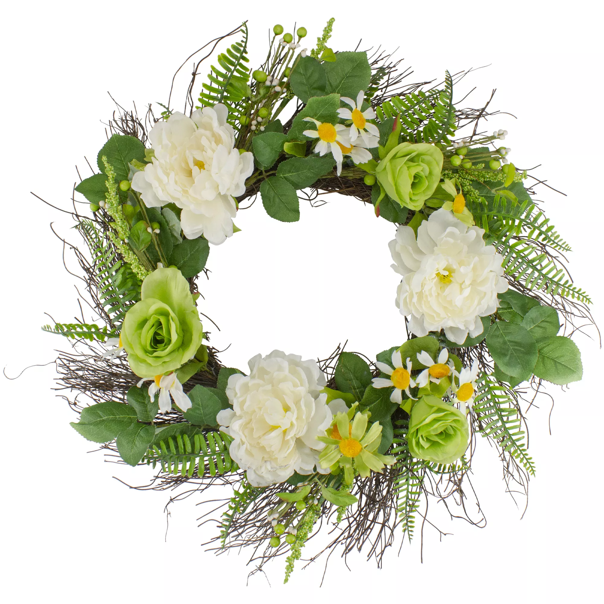 Mixed Floral Artificial Spring Wreath22-Inch