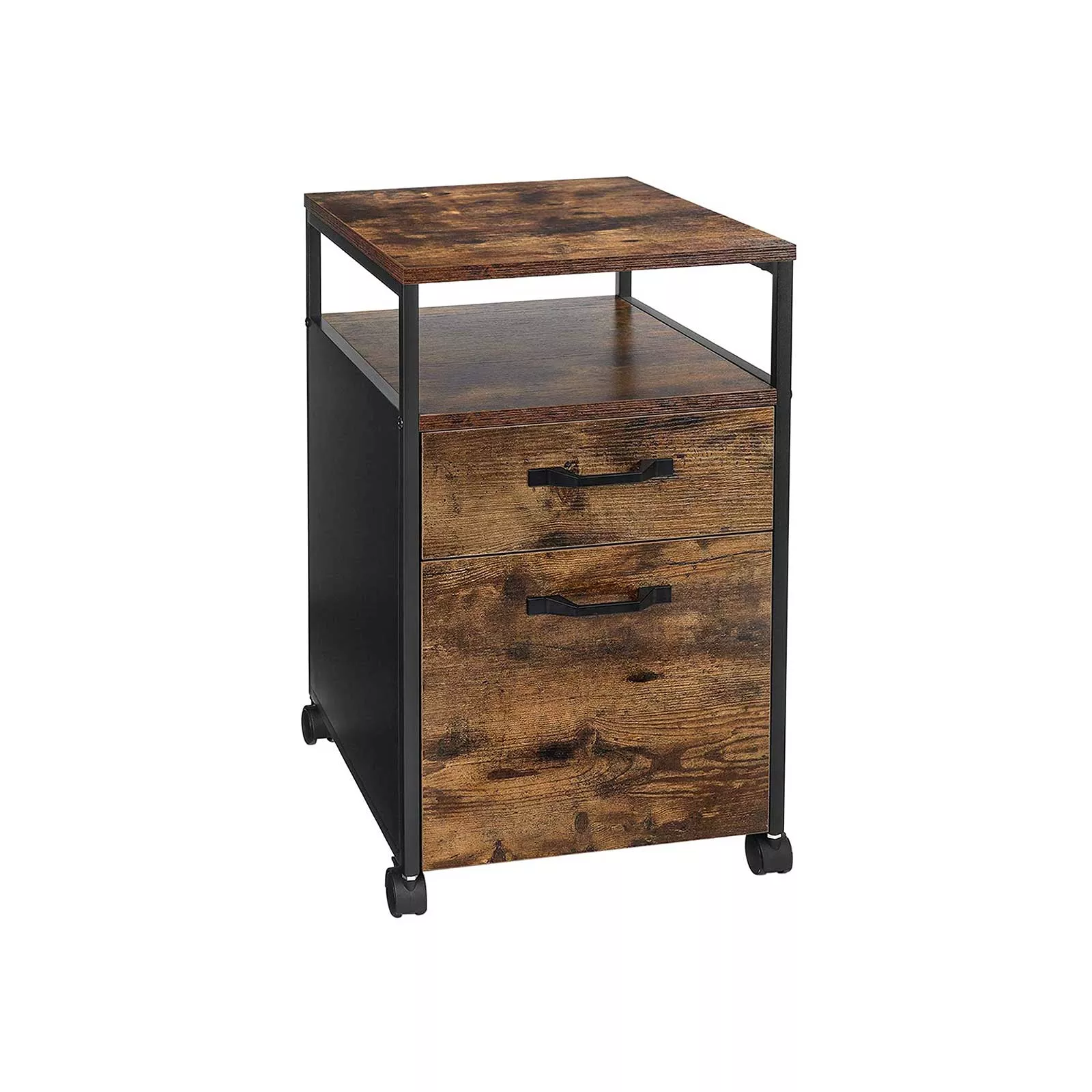 Mobile Office Filing Cabinet with 2 Drawers on Wheels