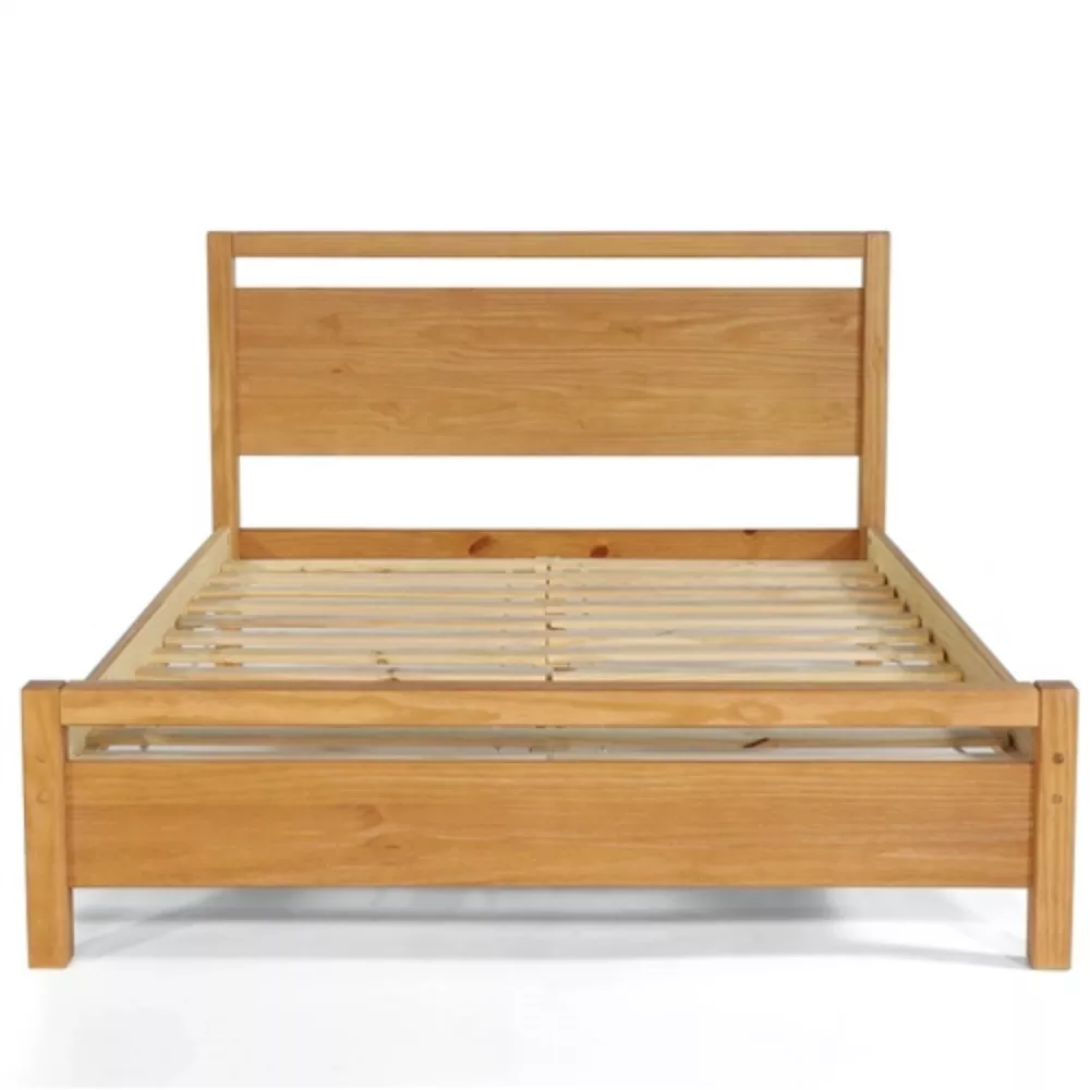 Modern Farmhouse Solid Wood Platform Bed Frame with Headboard Footboard
