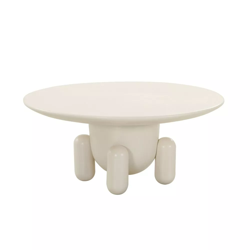 Modrest Gabby - Contemporary White Round Coffee Table