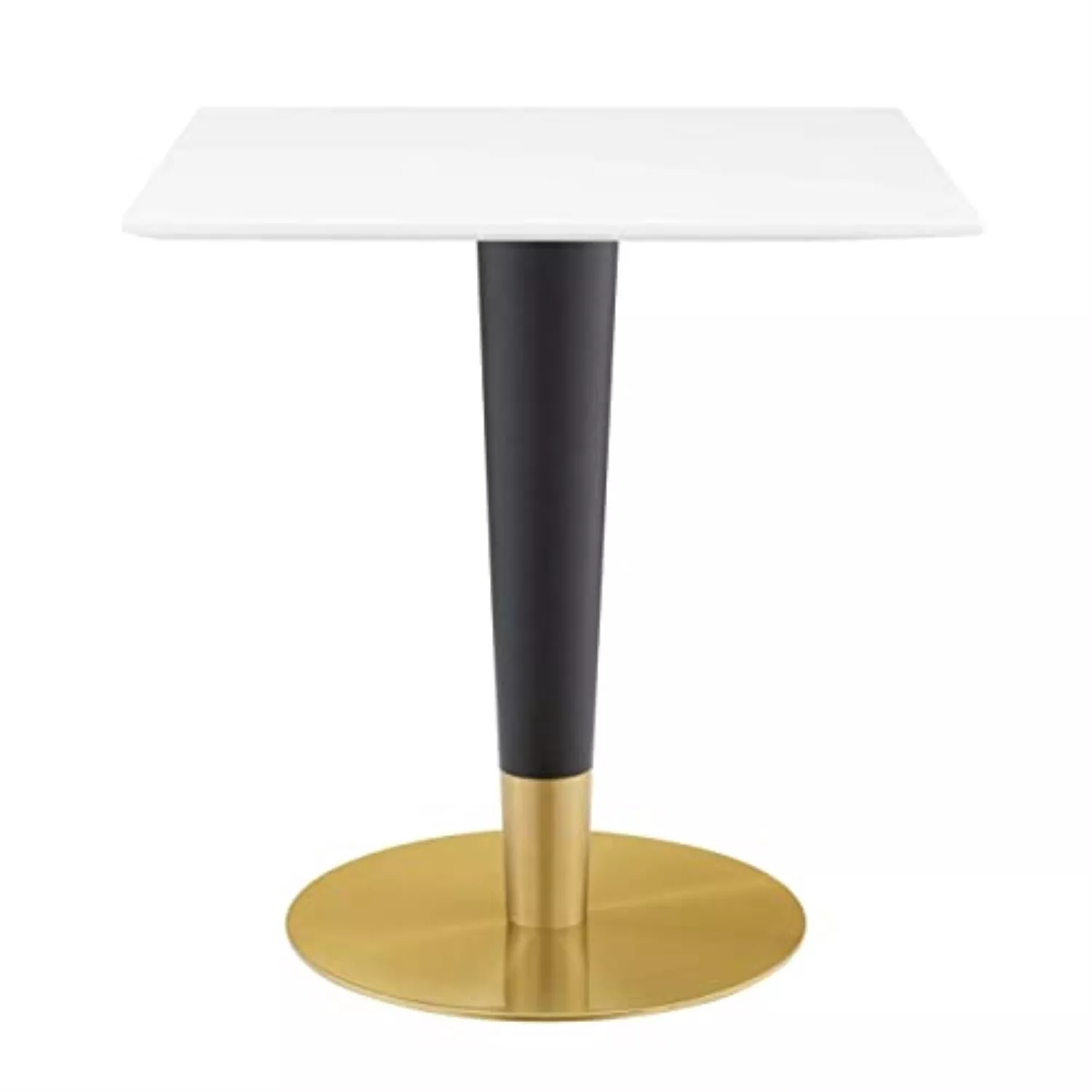 Modway EEI-5119-GLD-WHI Zinque 28" Square Dining Table, Gold White