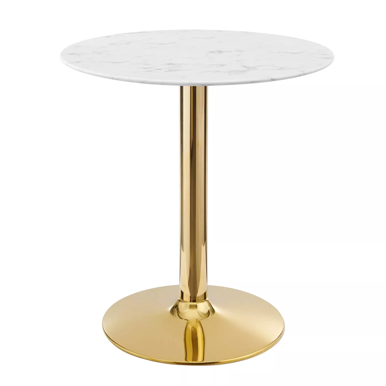 Modway - Verne 28" Artificial Marble Dining Table Gold White