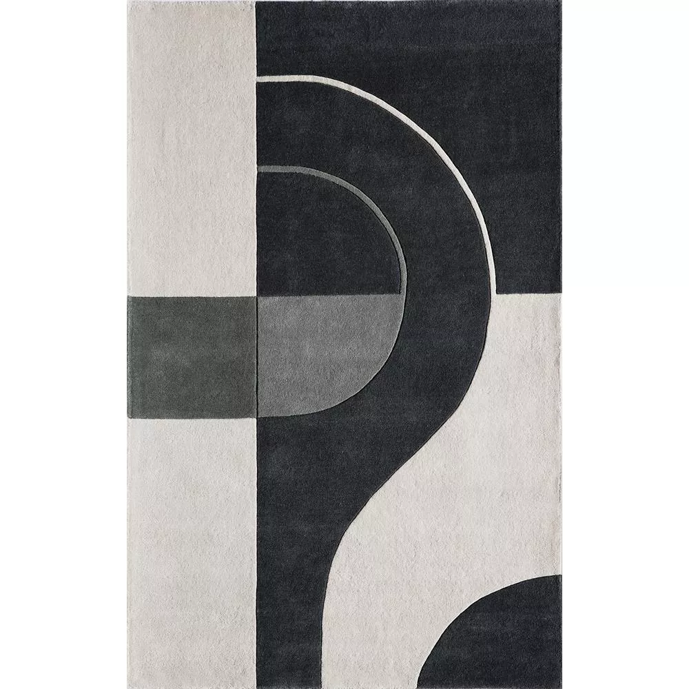 Momeni Contemporary Runner Area Rug, Charcoal,Runner