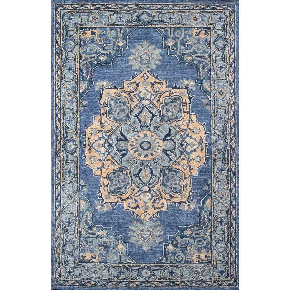 Momeni Traditional Rectangle Area Rug, Denim