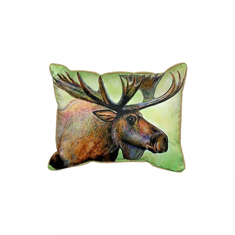 Moose Decorative Pillow Cover & Insert - Large Rectangular - Betsy Drake Interiors