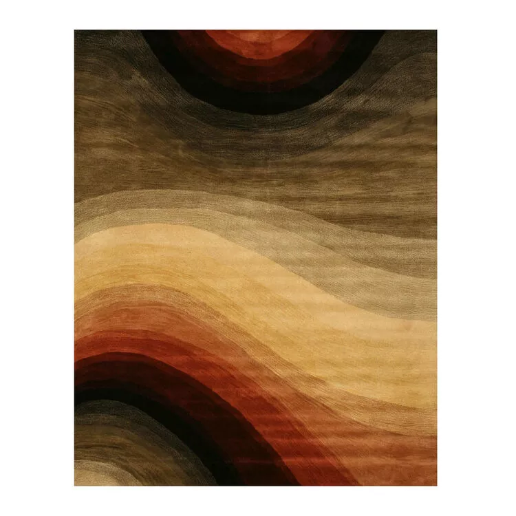 Multicolored Hand Tufted Wool Contemporary Desert Rug 4x6 - Eorc
