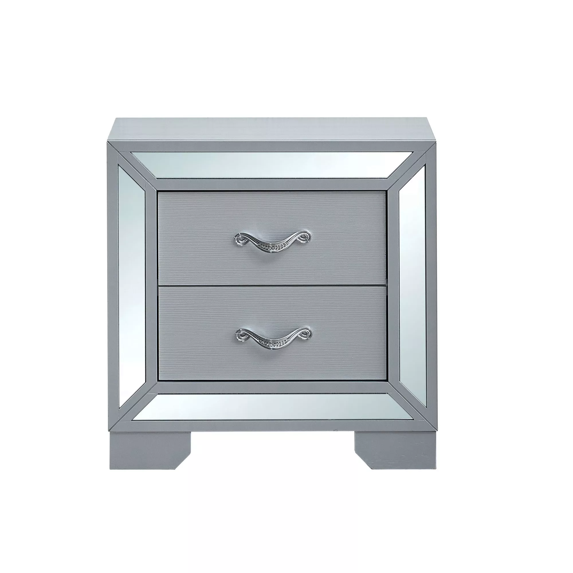 Murry Silver 2-Drawer 24 in. W Nightstand