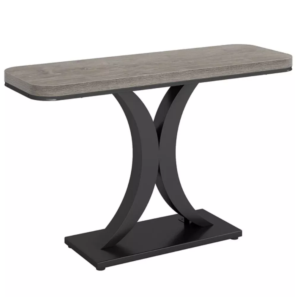 Narrow Entryway Console Table with Geometric Base for Foyer