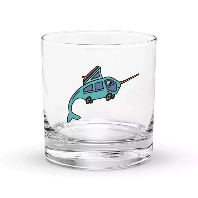Narwhal Ned Rocks Glass
