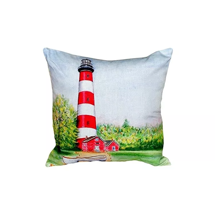 Nautical Red Green Throw Pillow - Waterproof & Stain Resistant