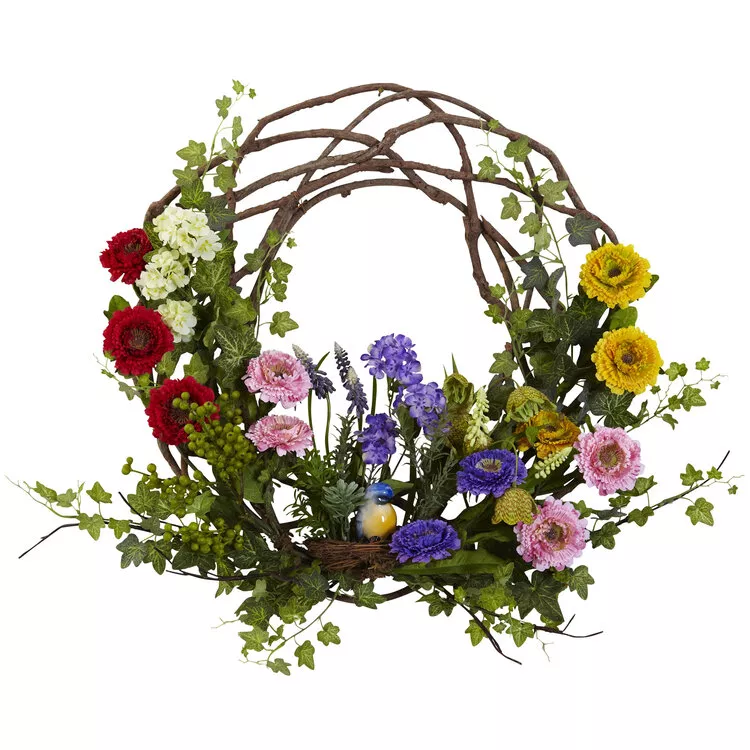 Nearly Natural 22in. Spring Floral Wreath