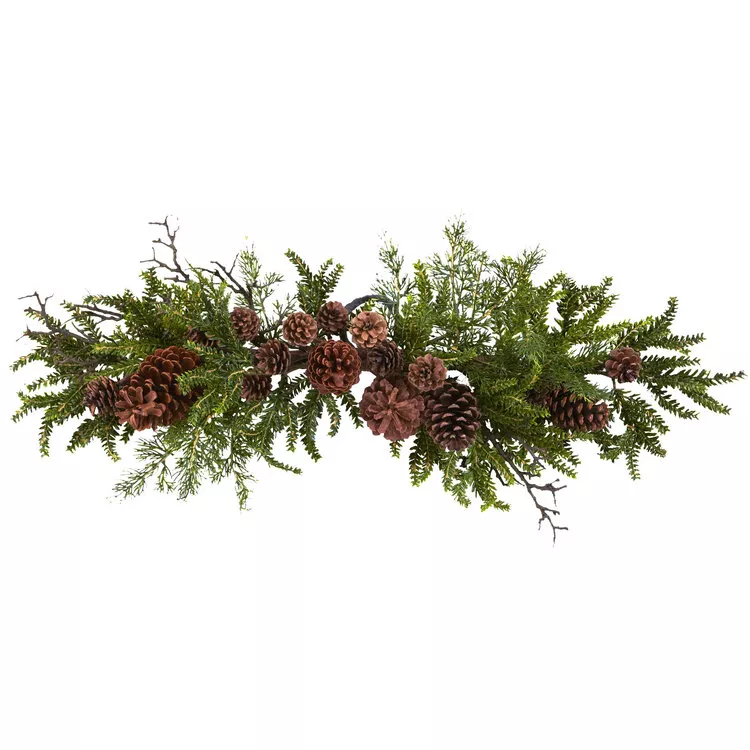 Nearly Natural 30in. Pine & Pinecone Swag