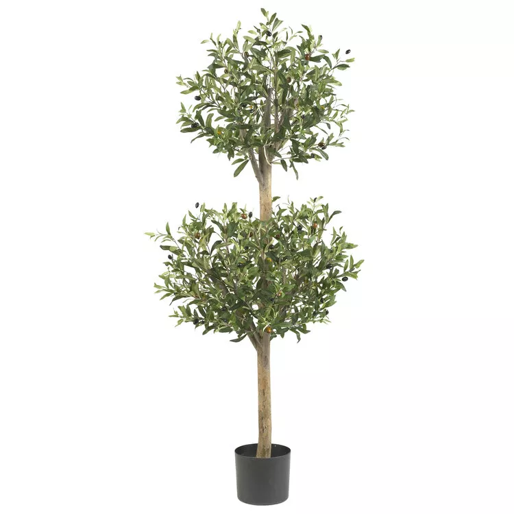 Nearly Natural 4.5ft. Olive Double Topiary Silk Tree