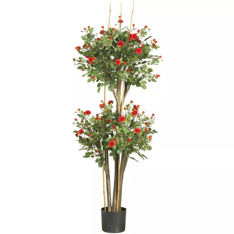 Nearly Natural 5ft. Mini Rose Silk Tree