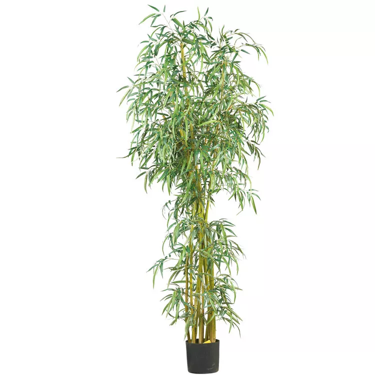 Nearly Natural 7ft. Curved Slim Bamboo Silk Tree