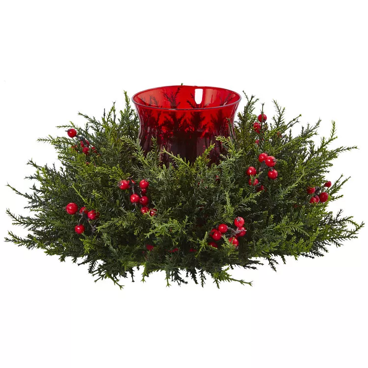 Nearly Natural Cedar Berry Candelabrum