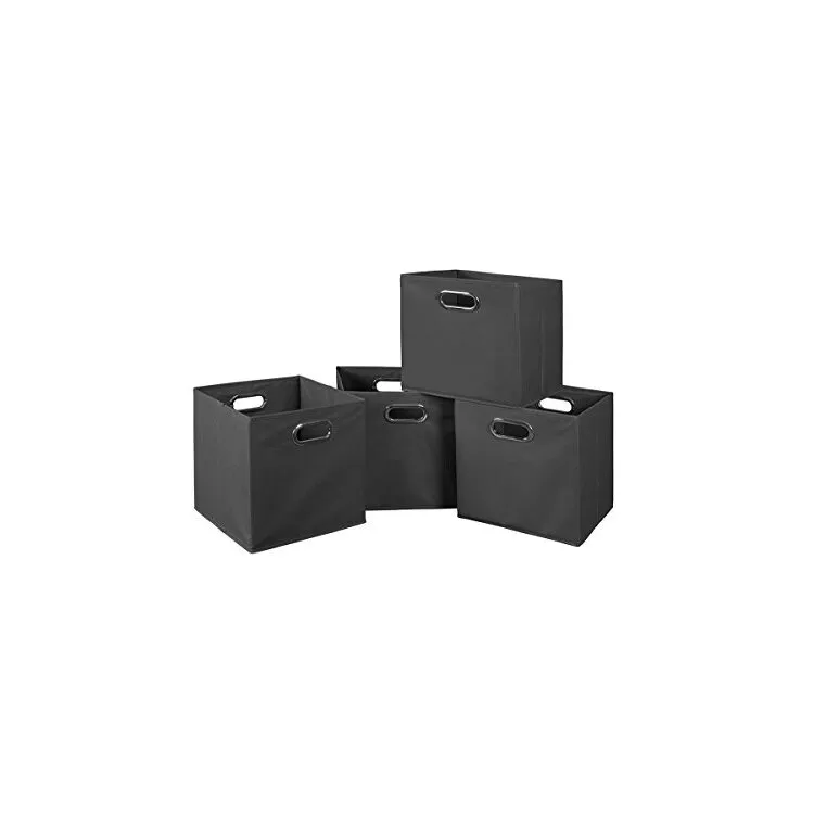 Niche Cubo Set of 4 Foldable Fabric Storage Bins- Grey
