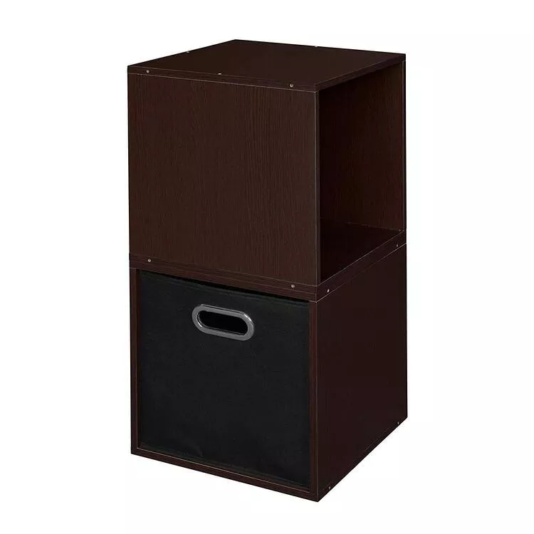 Niche Cubo Storage Set - 2 Cubes and 1 Canvas Bin- Truffle/Black