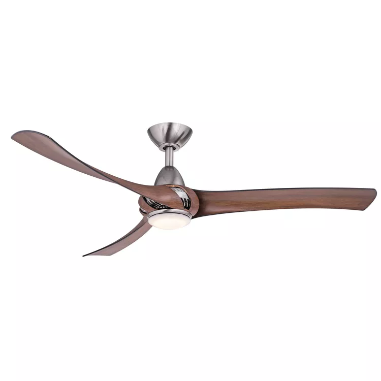 Nickel Walnut 52 Ceiling Fan 3 Speed Remote Control - Wind River Fans