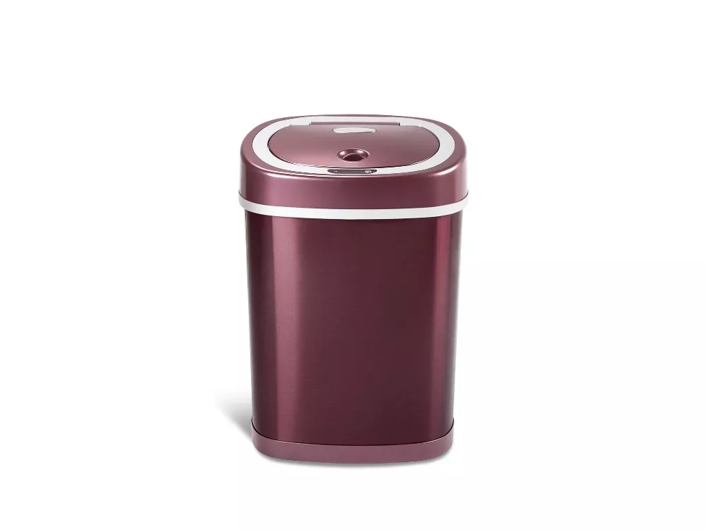 Ninestars Classic Oval 3.9-Gallon Stainless Steel Motion Sensor Trash Can