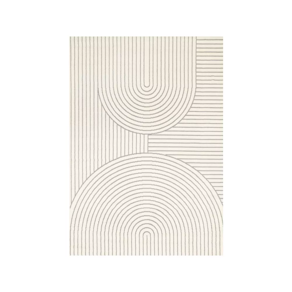 Novelle Home Classic White Gray 4x6 Rectangular Rug, Entryway Rug and Kitchen Runner