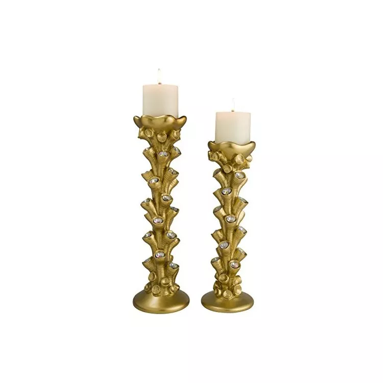 OK Lighting Auric Twists Candle HoldersSet of 2