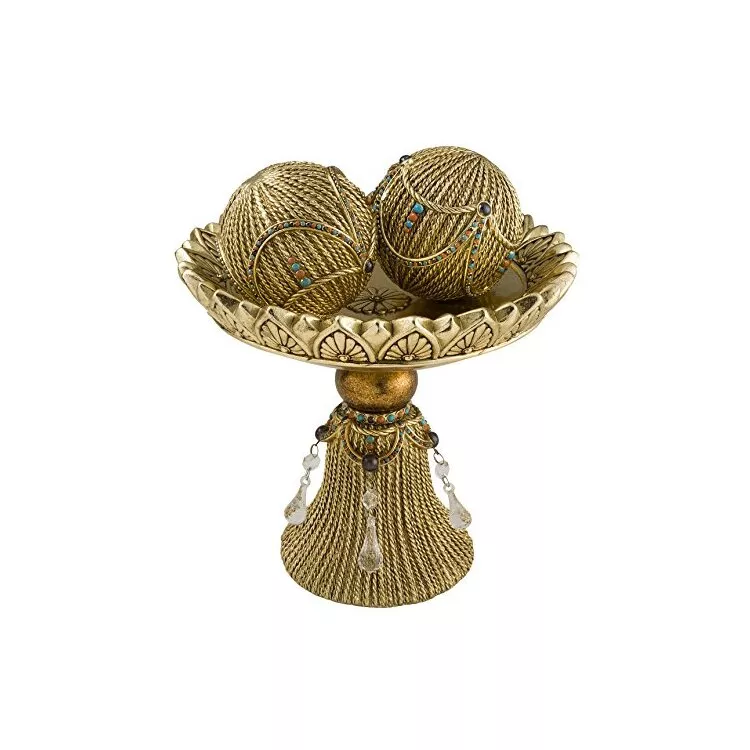 OK Lighting Decorative Bowl with SpheresAuric Twists