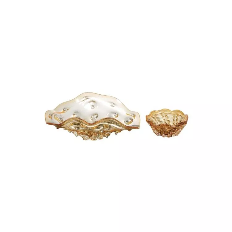 OK Lighting Elegant Glass Fruit Bowl SetModern Table Decor