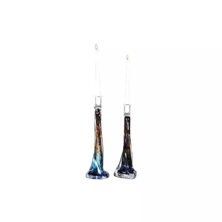 OK Lighting Glass Candle Holders2 Piece Set