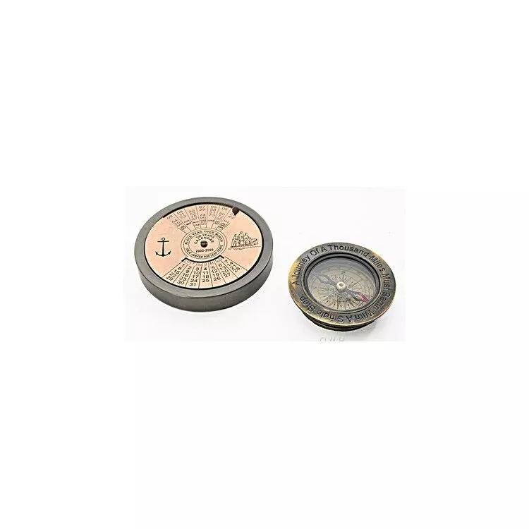 Old Modern Handicrafts 100 Year Calendar & Compass Quote Set