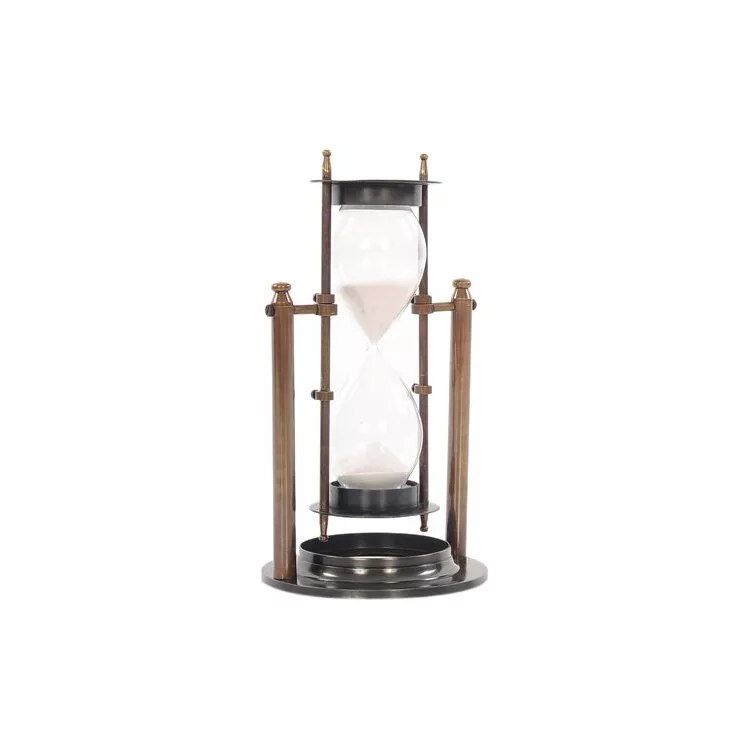 Old Modern Handicrafts Brass Revolving Sand Timer Hourglass