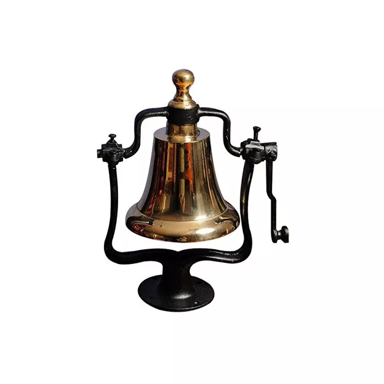Old Modern Handicrafts Victory Bell - Solid Brass Nautical Decor - 7" Diameter
