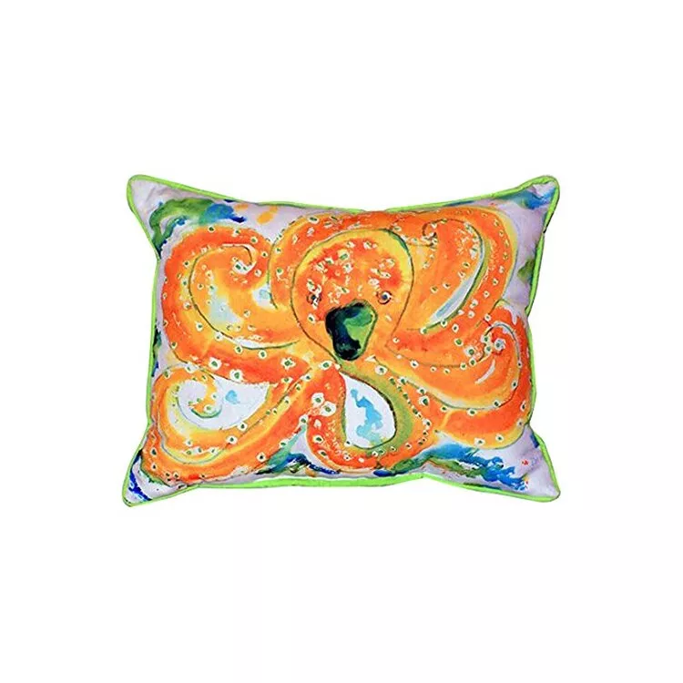 Orange Extra Large Zippered Polyester Polyfill Pillow Cover - Betsy Drake Interiors