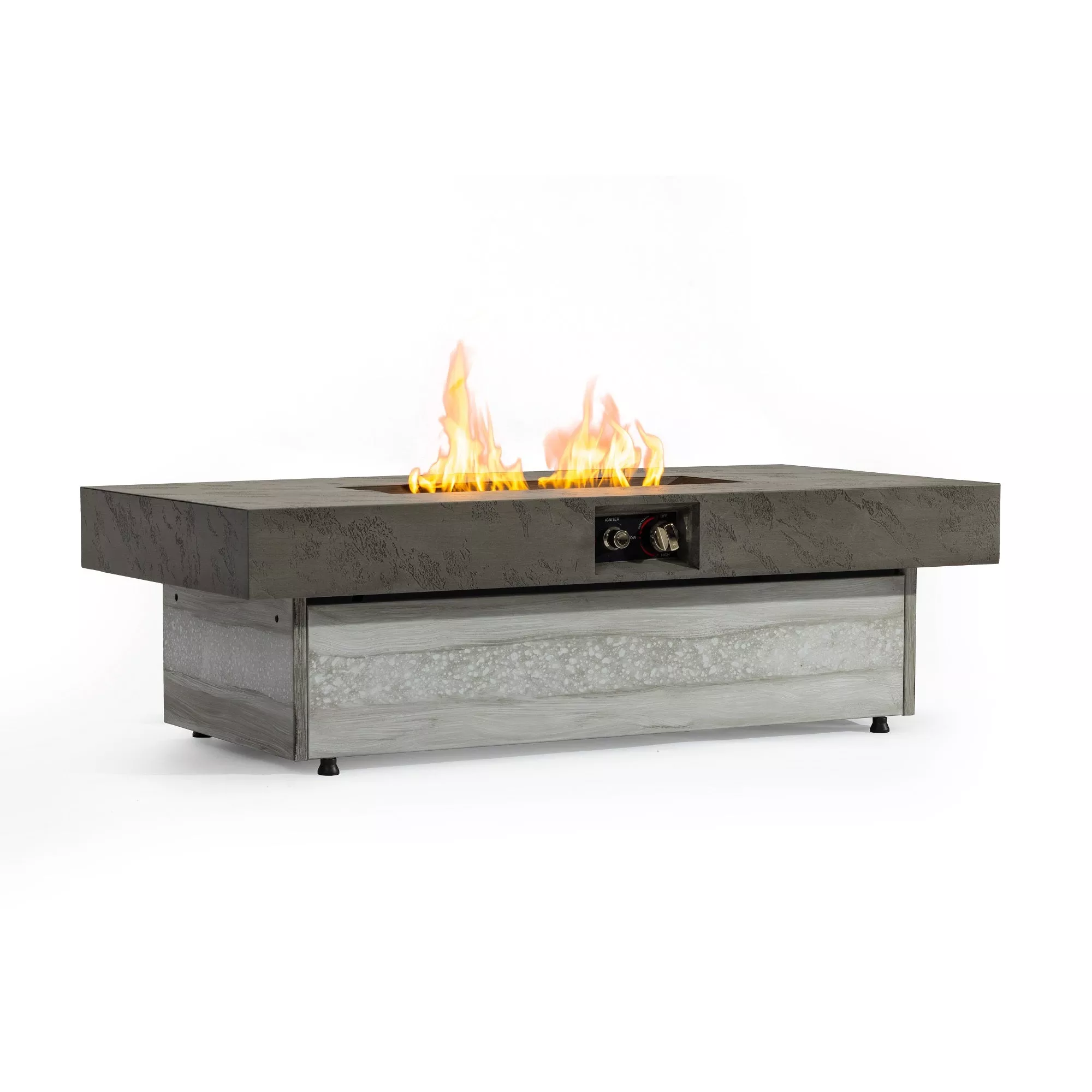 Outdoor Fire Pit Table, Rectangle Fire Pit Table, 50000 BTU Propane Fire Pits Table for Patio Set