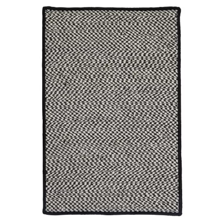 Outdoor Houndstooth Tweed - Black 2'x12'