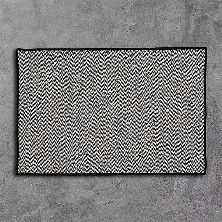 Outdoor Houndstooth Tweed - Black 2'x8'
