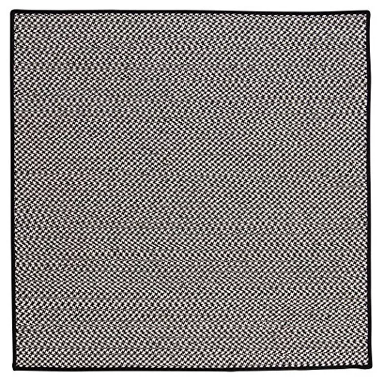 Outdoor Houndstooth Tweed - Black 4' square