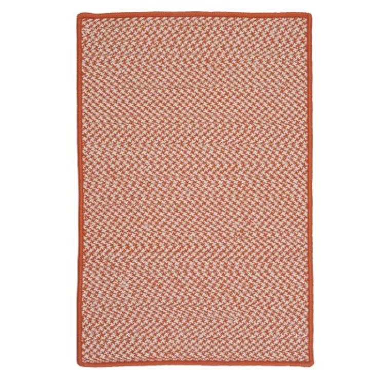 Outdoor Houndstooth Tweed - Orange 7'x9'