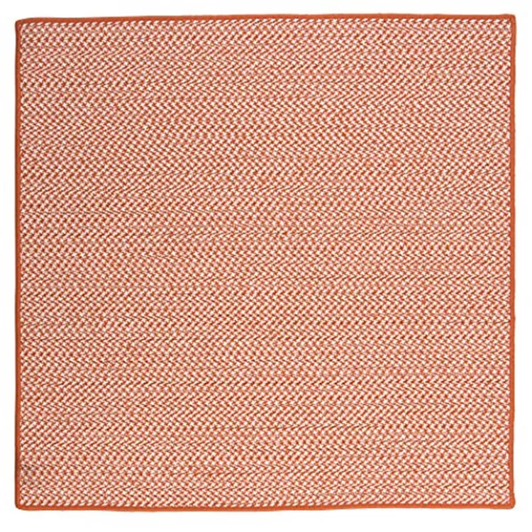 Outdoor Houndstooth Tweed - Orange 8' square