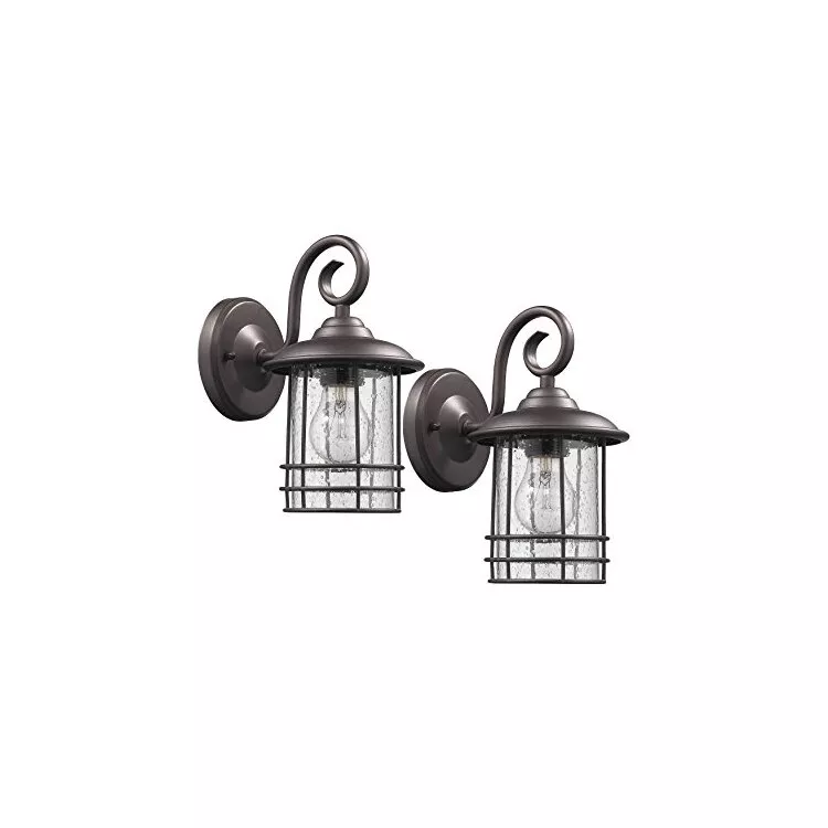 Outdoor Rubbed Bronze Wall Sconce 1 Light 2 - Pack 10 Height - Chloe Lighting