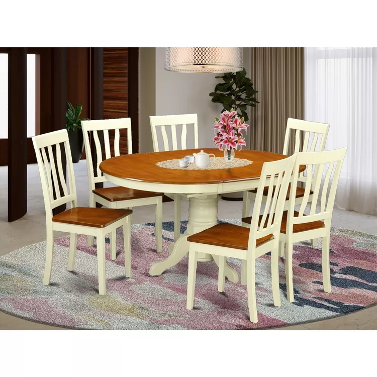Oval Dining Table Set with 6 Chairs - Kitchen & Dining Room Set