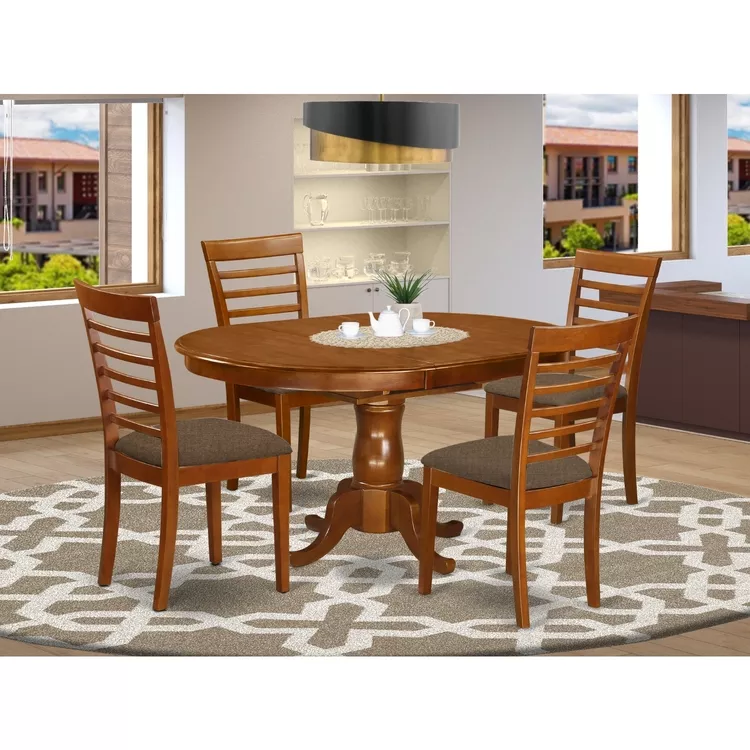 Oval Dining Tables with Storage Leaf & Ergonomic Chairs for Sale