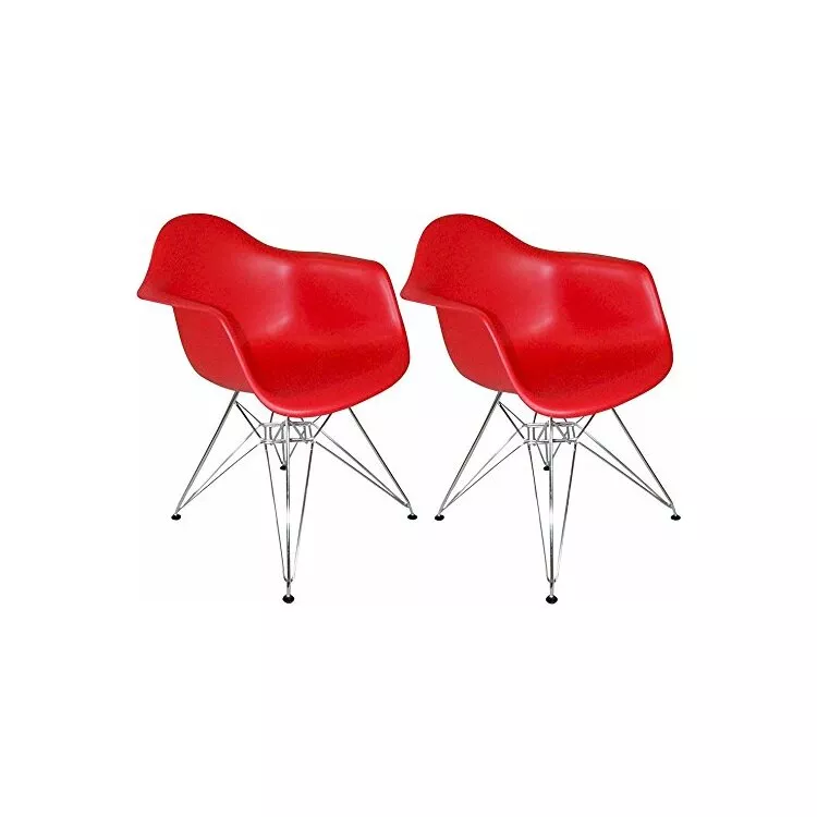 Paris Tower Arm Chair Chrome Leg 2-Pack