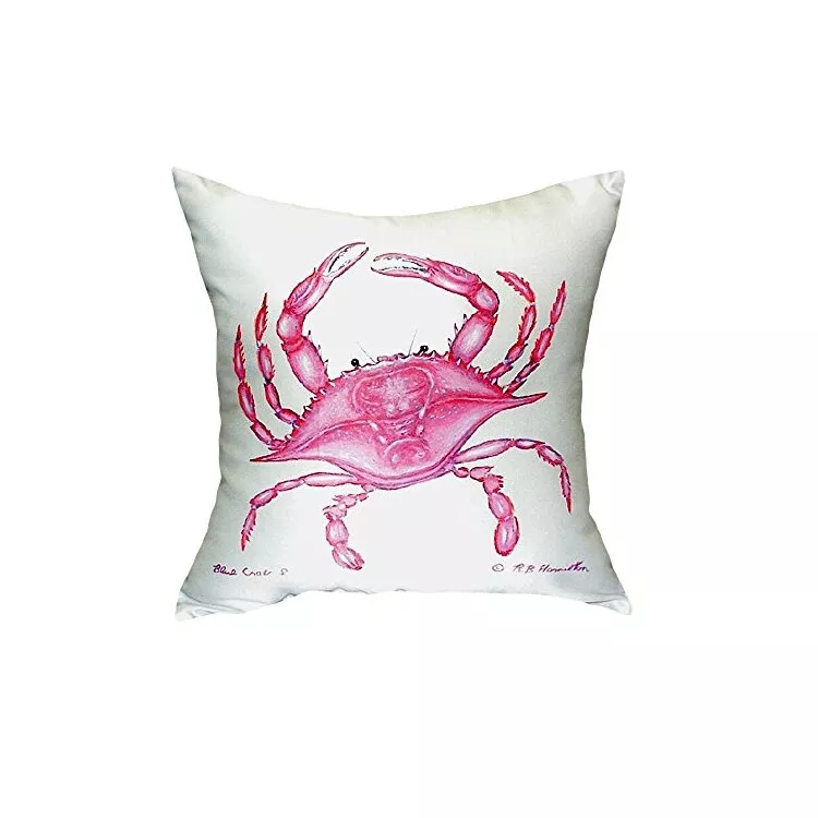 Pink Crab No Cord Pillow 18x18