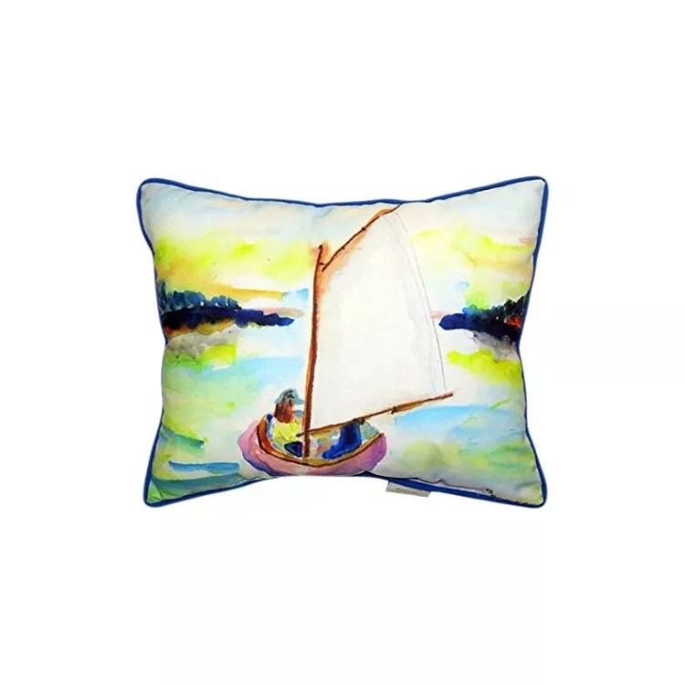 Pink Sailboat Extra Large Zippered Pillow 20x24