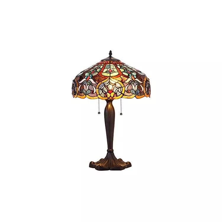 Pixie Tiffany-Style 2 Light Victorian Table Lamp 16" Shade